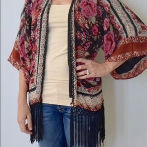 Fringe kimono